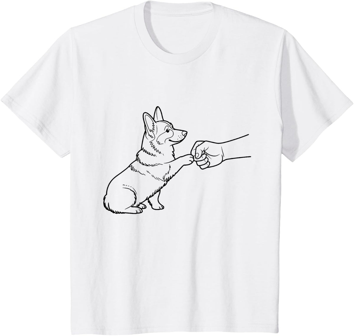 Corgi Fist Bump Paw Print Cute Dog Lover T-Shirt - White