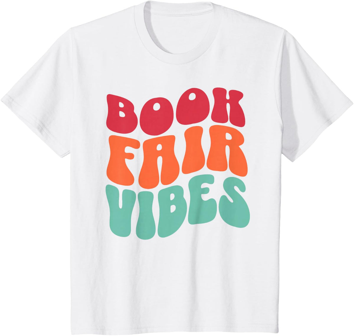 School Book Fair Vibe Groovy 70s Retro Reading Librarian T-Shirt - White