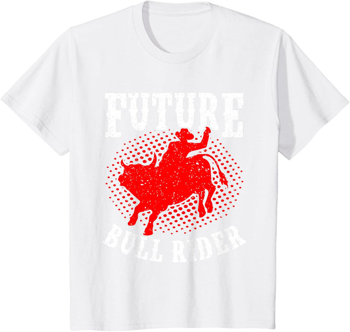 Future Bull Rider Bull Riding Mechanical Rodeo Boys Kids T-Shirt - White