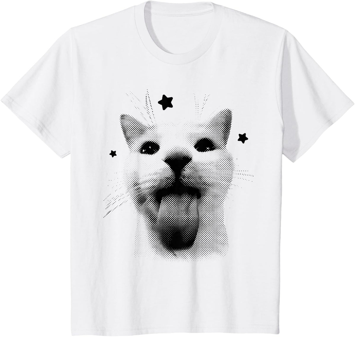 Funny Y2k Cat Silly Cats 90s Retro Kitten for Cat Lovers T-Shirt - White