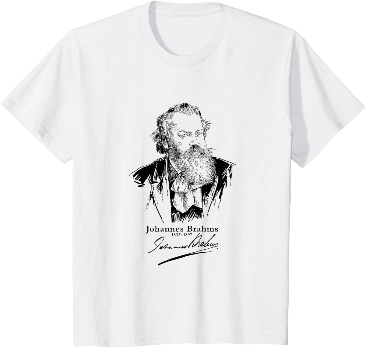 Johannes Brahms, German composer,piano,music,classical T-Shirt - White