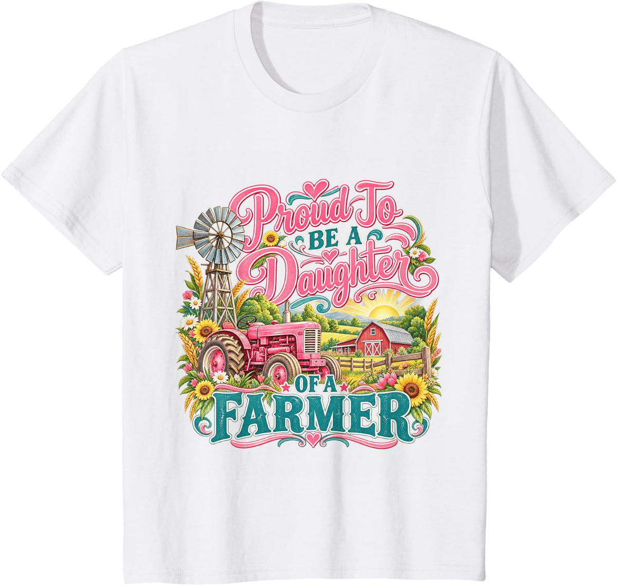 Farmer Proud to Be A Daughter of A Farmer T-Shirt - White