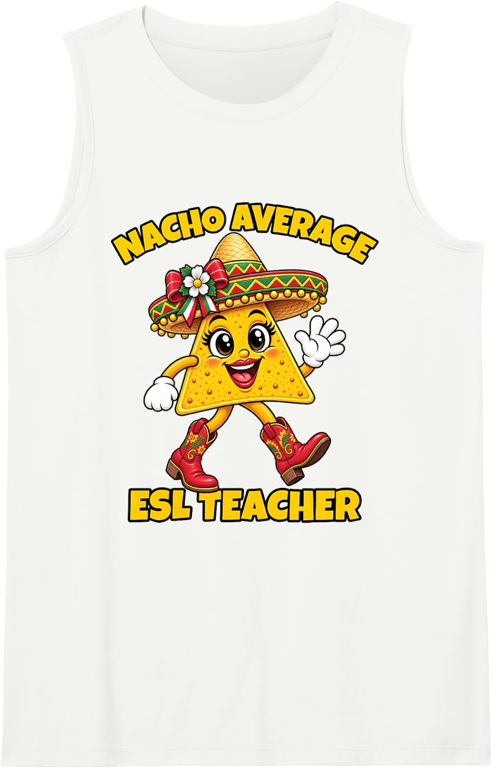 Nacho Average ESL Teacher Funny Mexican Cinco De Mayo Tank Top - White