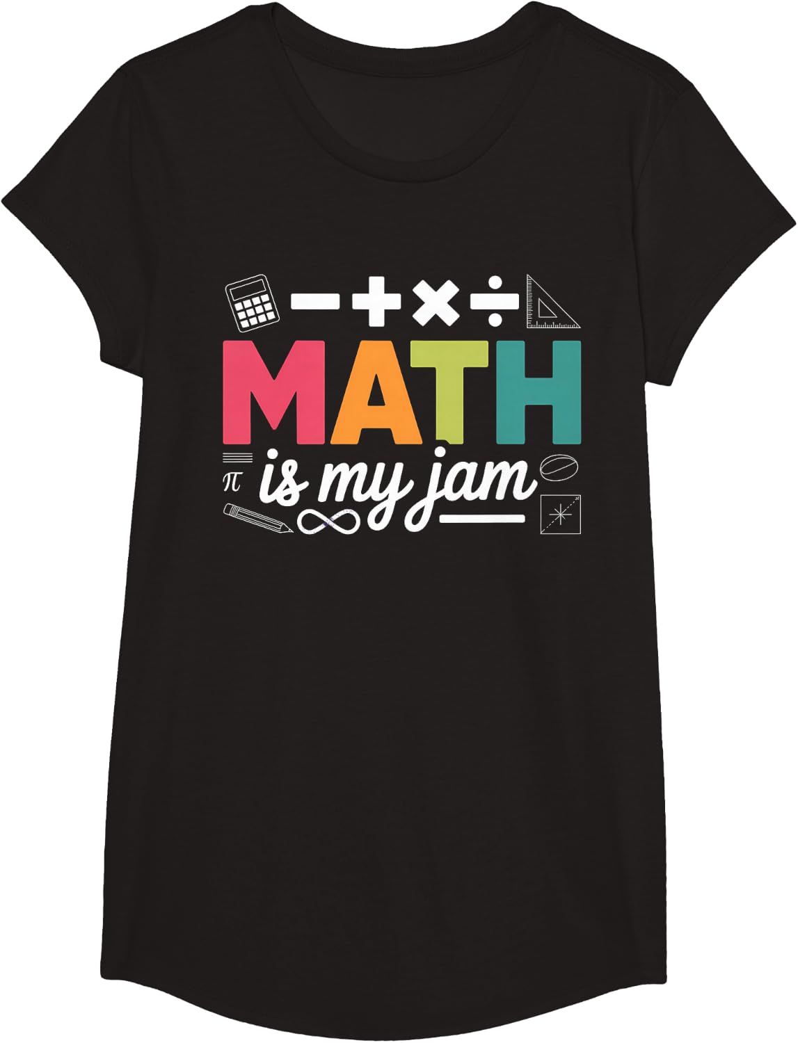 Math is My Jam School Math Teacher T-Shirt - Girls Black