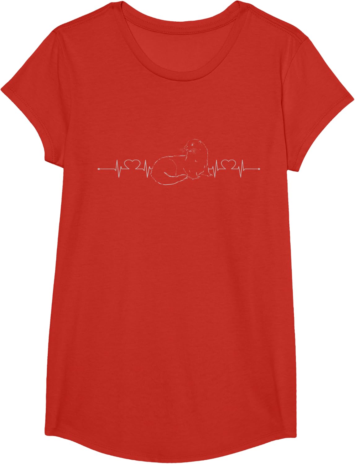 Otter Cute, Simple Otter T-Shirt - Girls Red