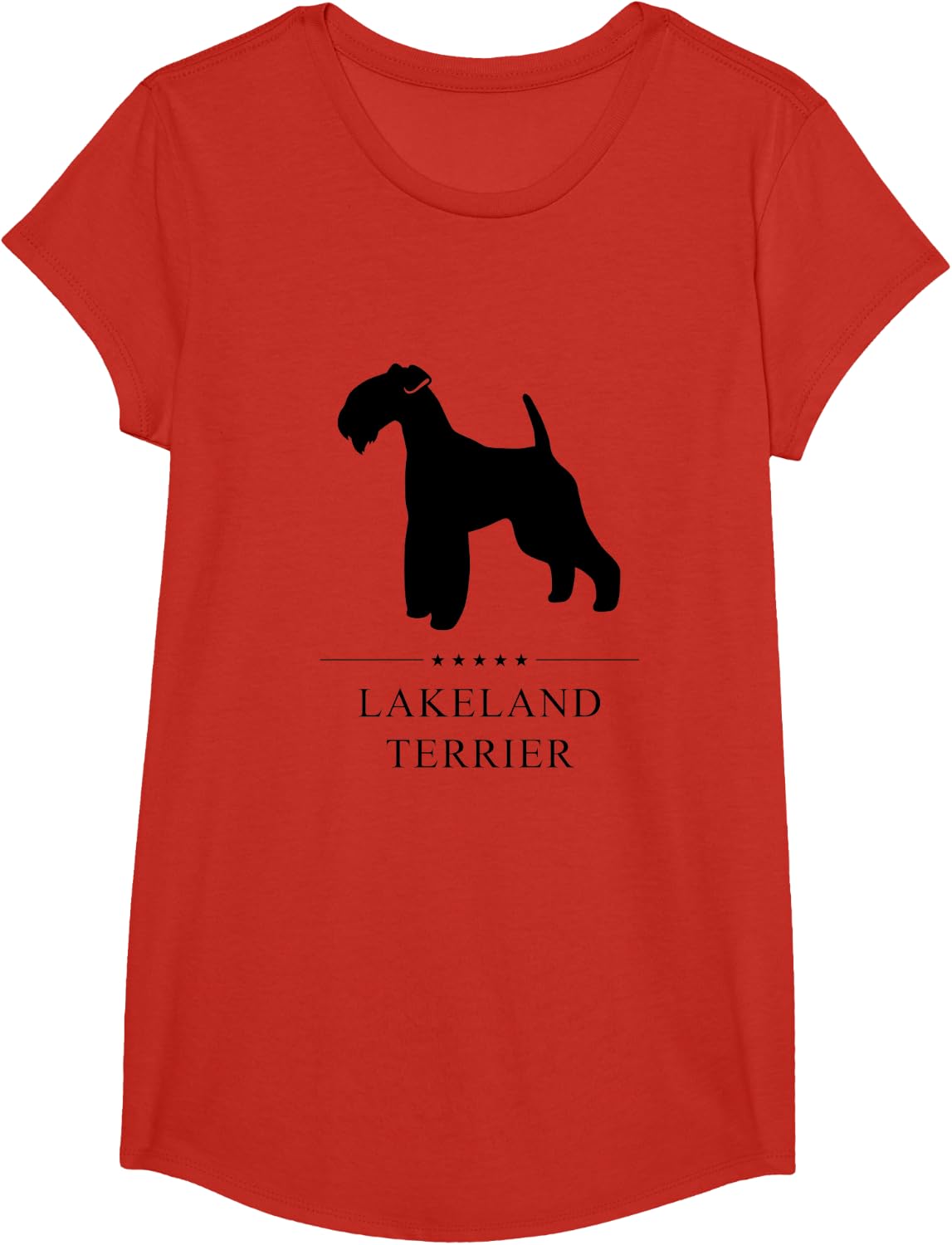 Lakeland Terrier Black Silhouette T-Shirt - Girls Red