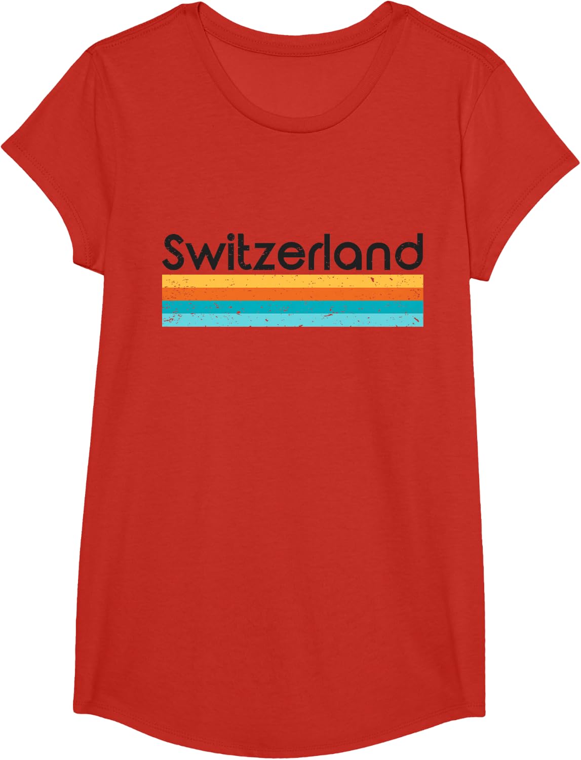 Vintage Switzerland Retro Design T-Shirt T-Shirt - Girls Red