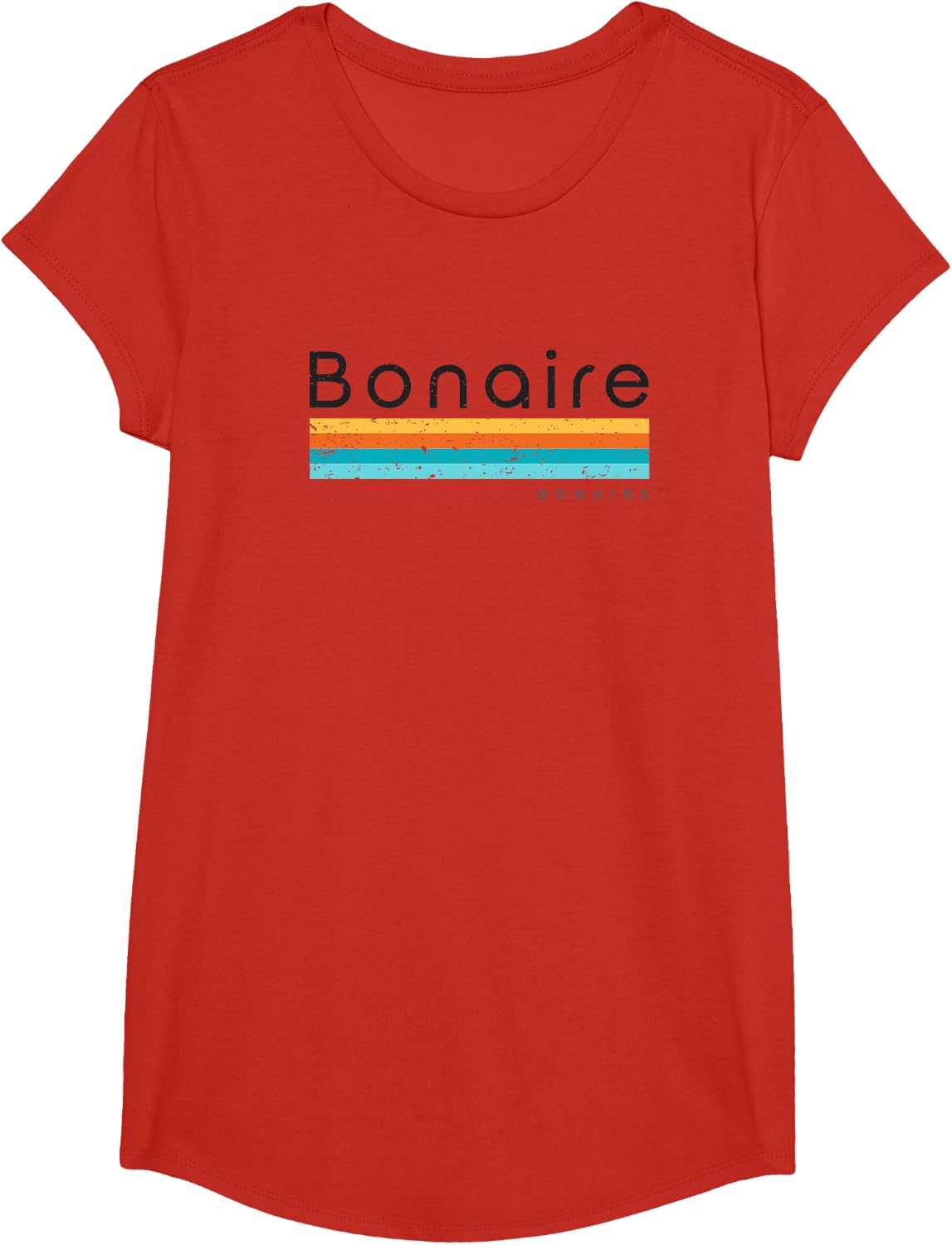 Vintage Bonaire Retro Design T-Shirt - Girls Red