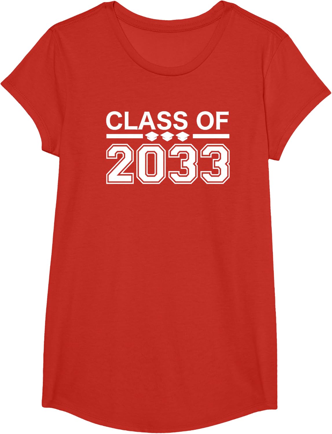 Class of 2033 PreSchool Tee Grow Into T-Shirt T-Shirt - Girls Red