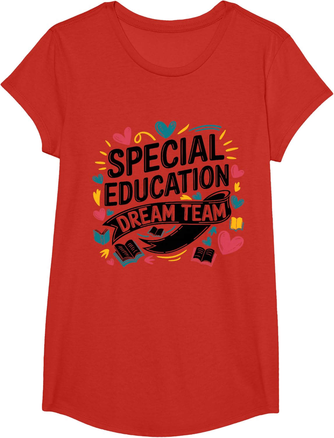 Special Education Dream Team, SPED School Teacher T-Shirt - Girls Red