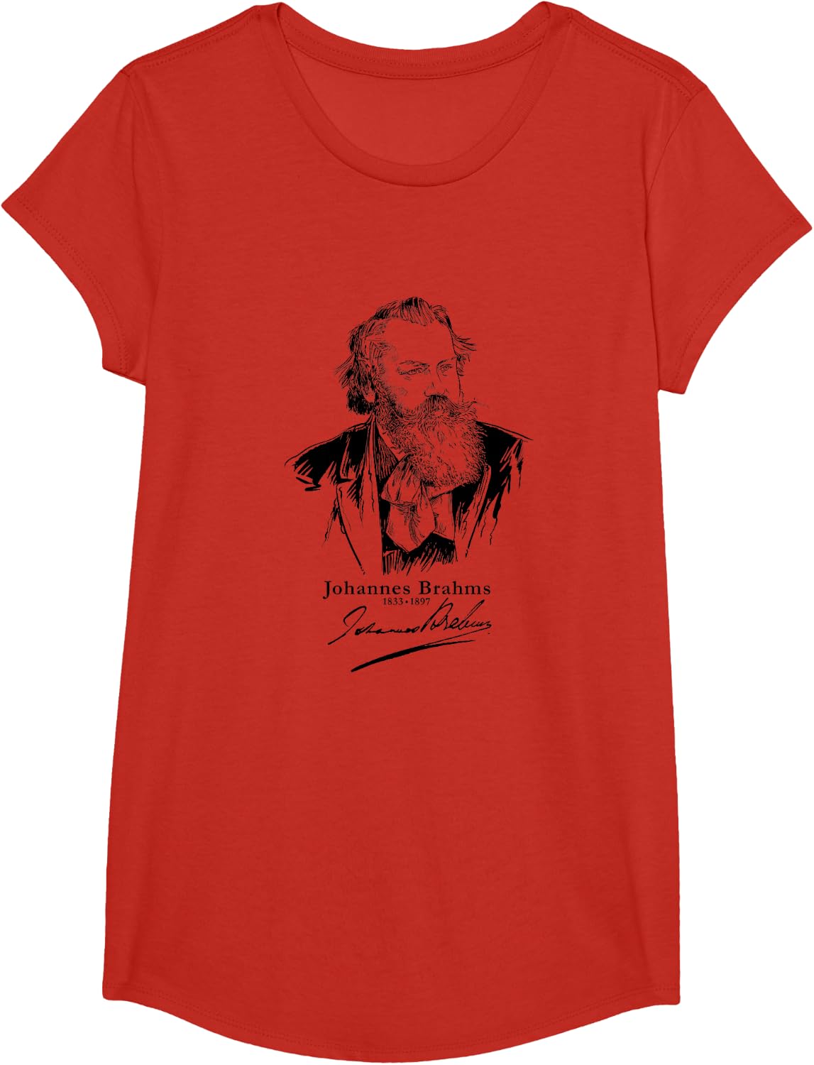 Johannes Brahms, German composer,piano,music,classical T-Shirt - Girls Red