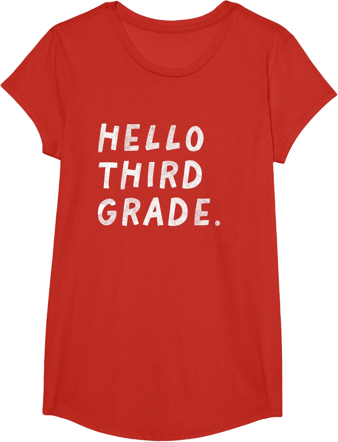 Hello 3rd Grade Back to School Student Teacher Retro T-Shirt - Girls Red