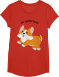 Cute Corgi Funny Playful Dog Puppy Love Furry Pet Canine Paw Men Women Kids T-Shirt - Girls Red