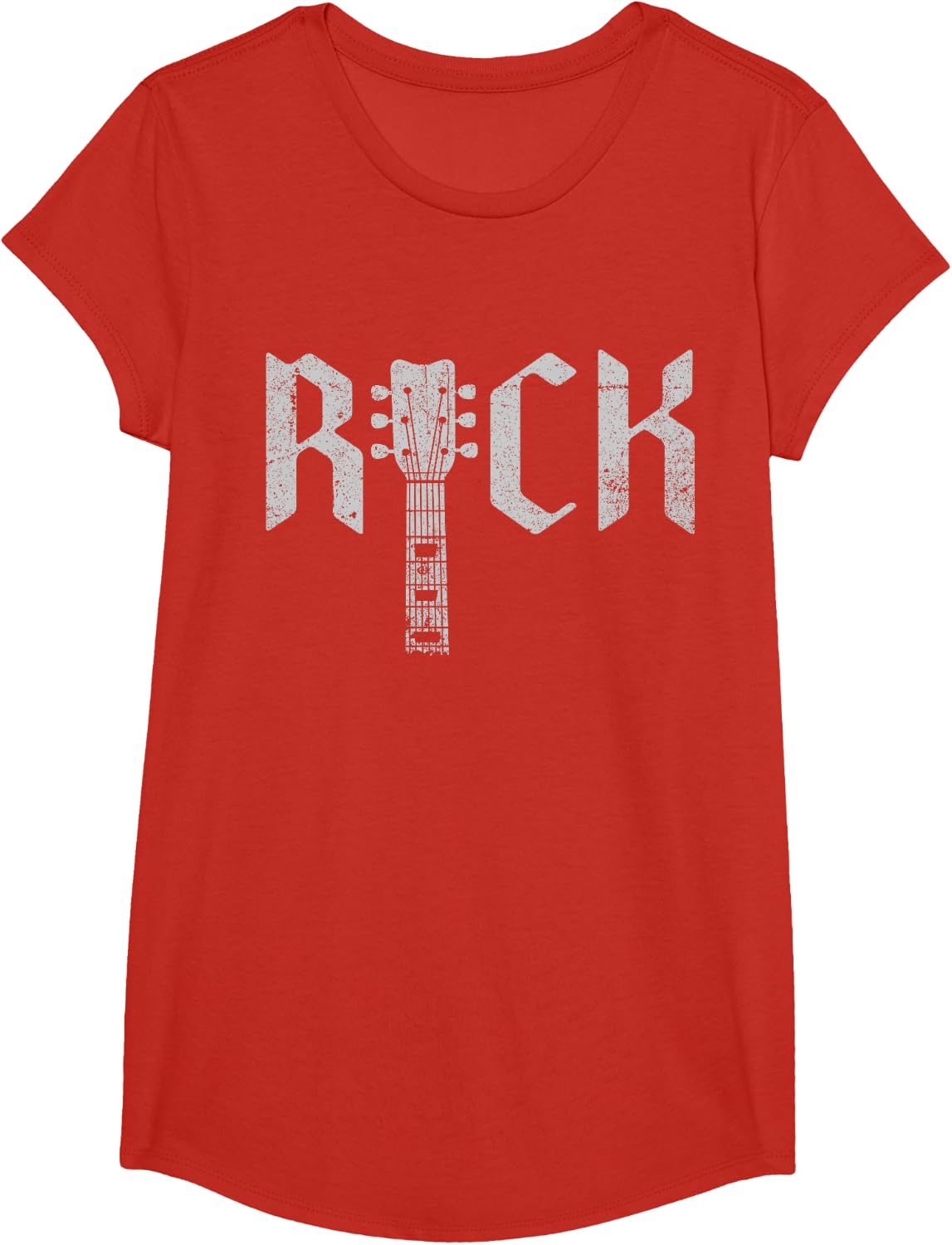 Rock On Guitar Rock and Roll Men Women Rock Band, Punk Goth T-Shirt - Girls Red