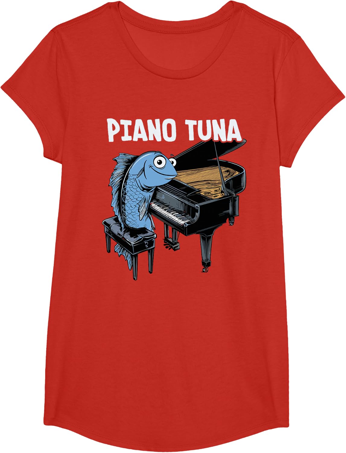Funny Piano Tuner Tuna Tee for Pianist T-Shirts Men Women Music Lover Gift - Girls Red