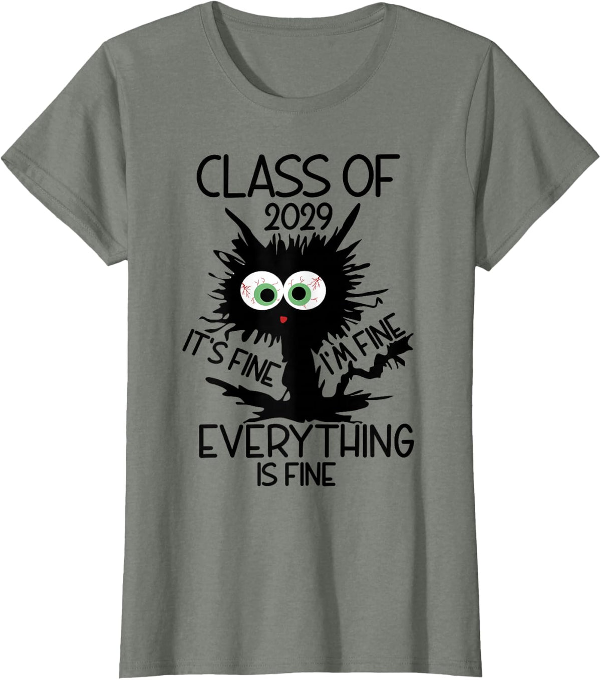 Class Of 2029 Tee Graduation T-Shirt For Kids Boys Girls Men Women - Olive Heather