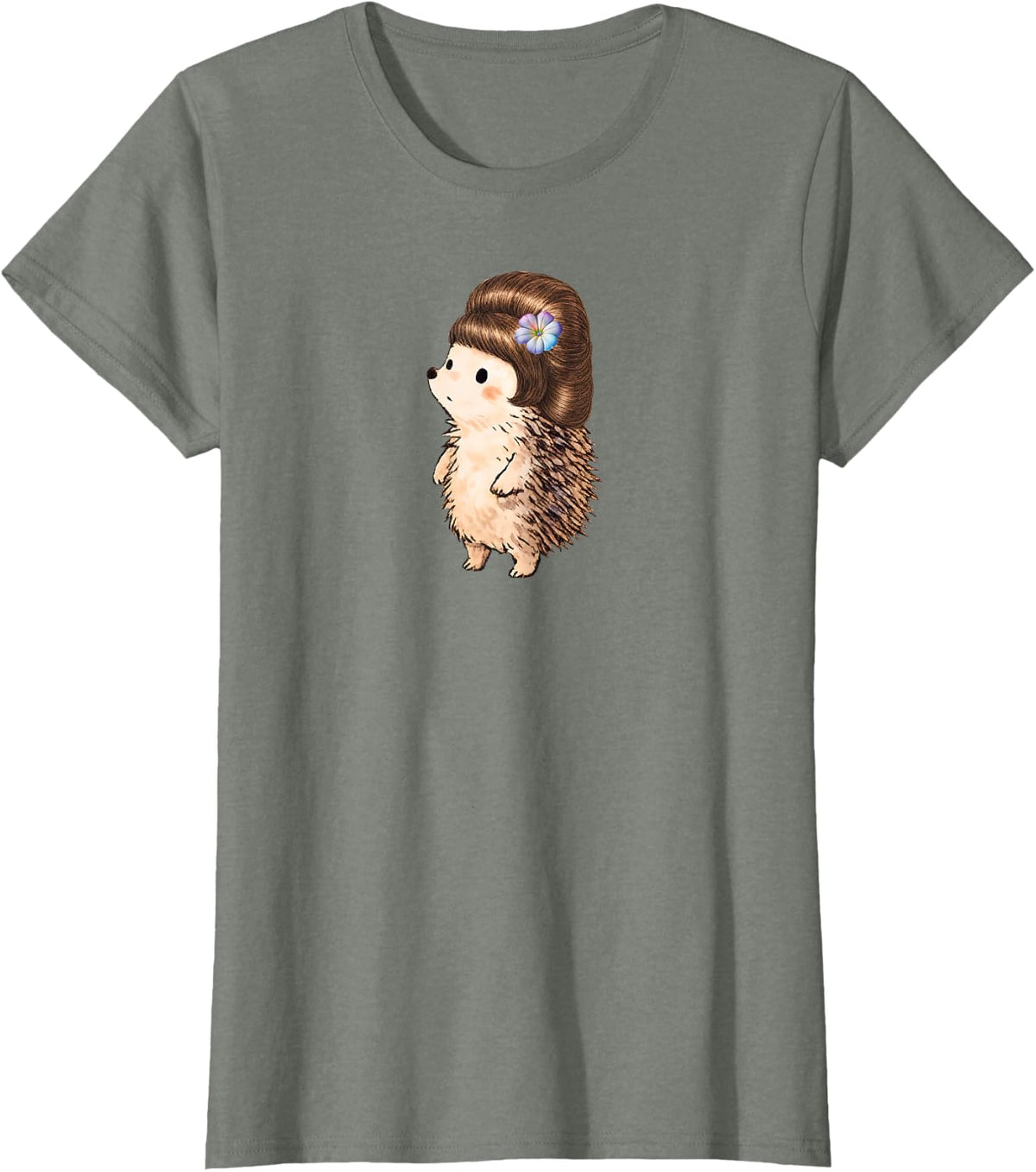 Funny Hedgehog Hairdo Bob Viral Meme T-Shirt - Olive Heather