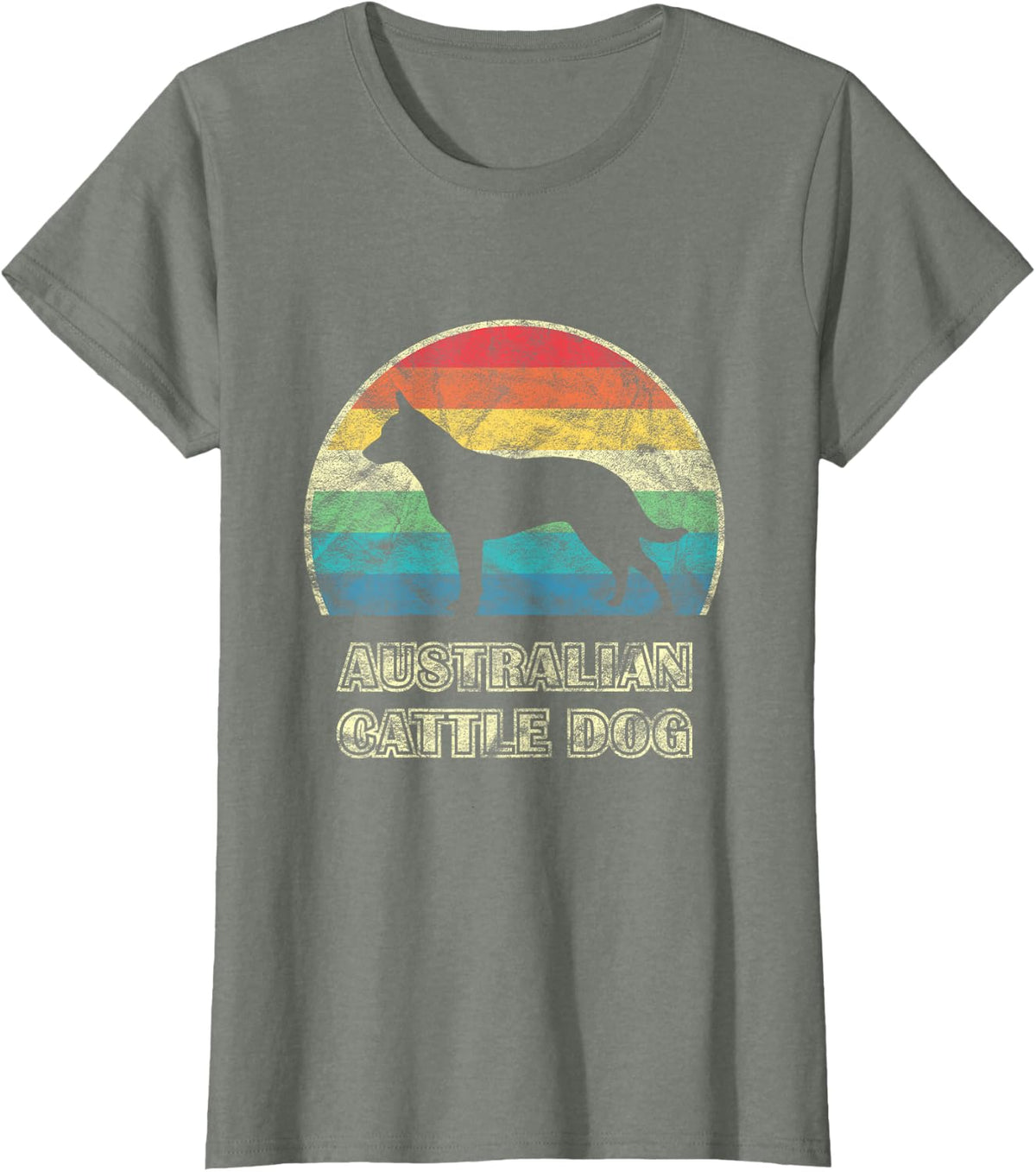 Australian Cattle Dog Vintage Style Dog T-Shirt - Olive Heather