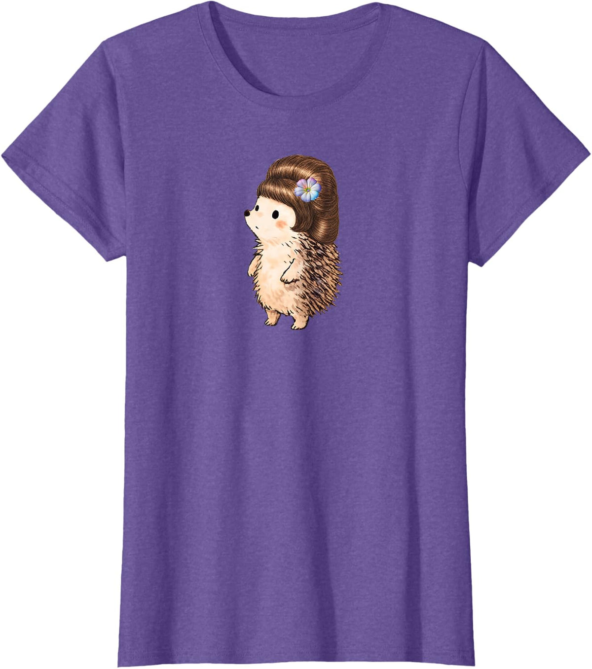 Funny Hedgehog Hairdo Bob Viral Meme T-Shirt - Purple Heather