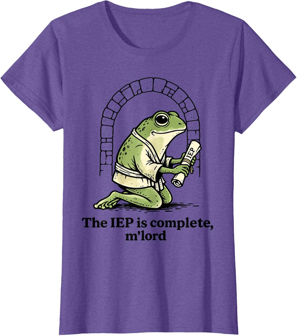 The IEP is Complete M'lord Funny Special Teacher Frog T-Shirt - Purple Heather