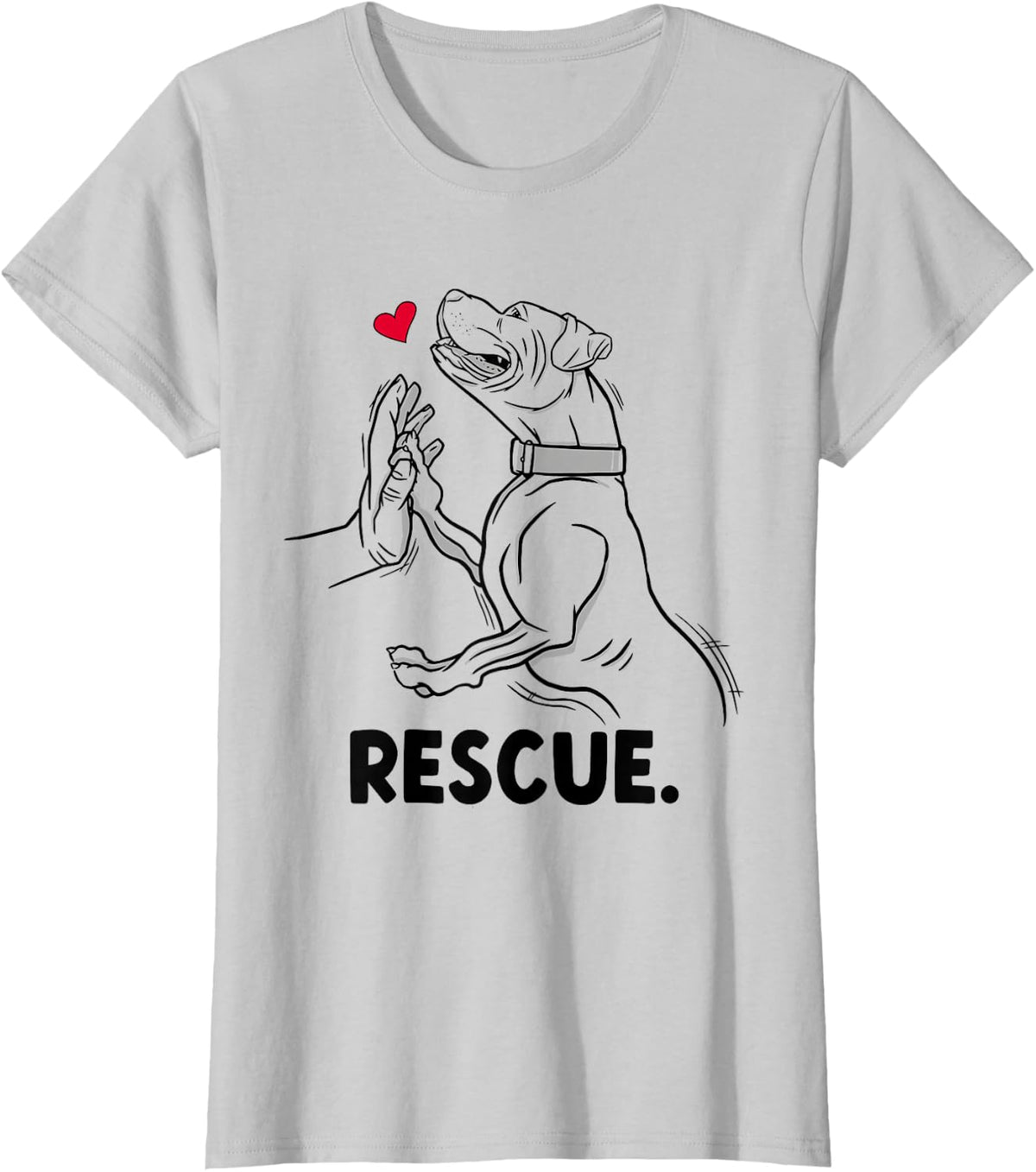 Pitbull Rescue Pitbull Adoption Cute Pitbull Rescue T-Shirt - Silver Grey