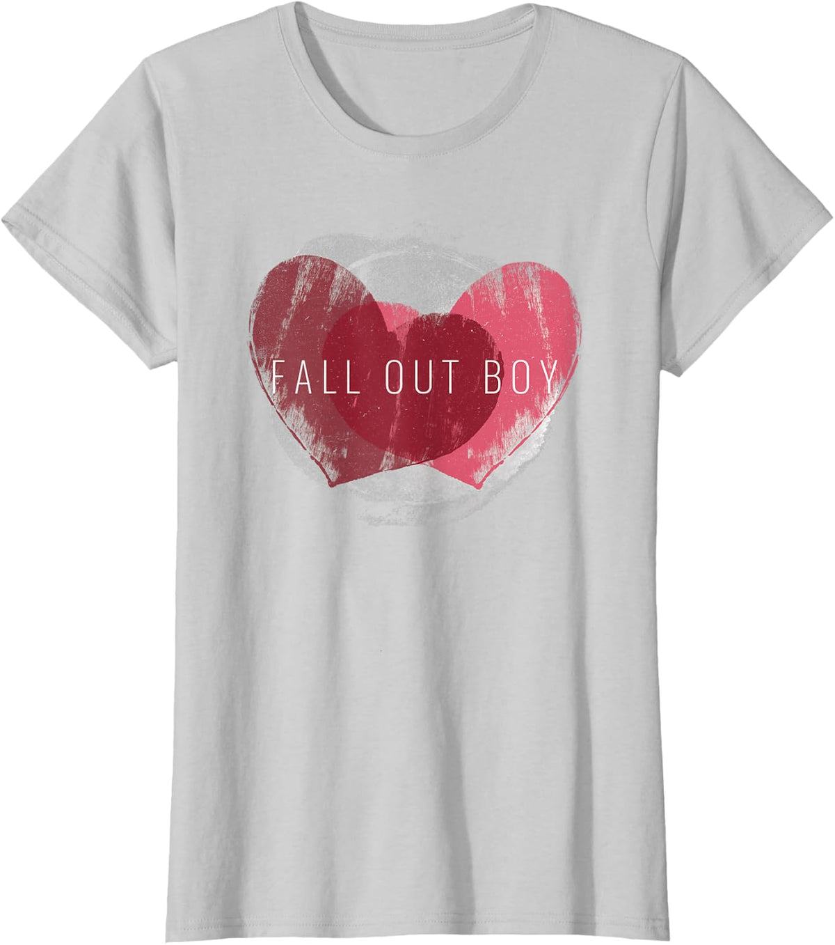 Fall Out Boy - Weathered Hearts T-Shirt - Silver Grey