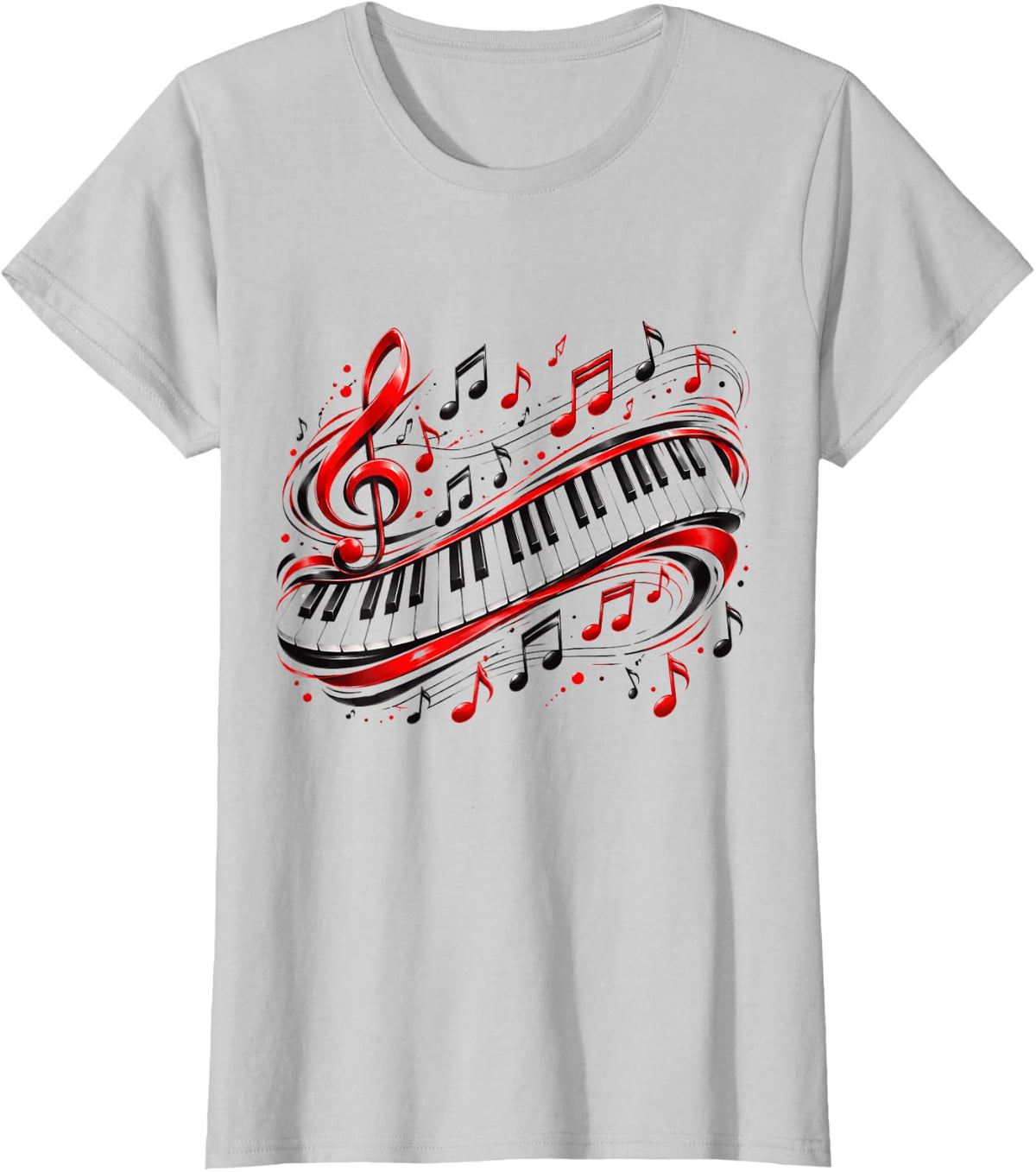 80s Piano Just Beats It Keyboard Men Women T-Shirt - Silver Grey