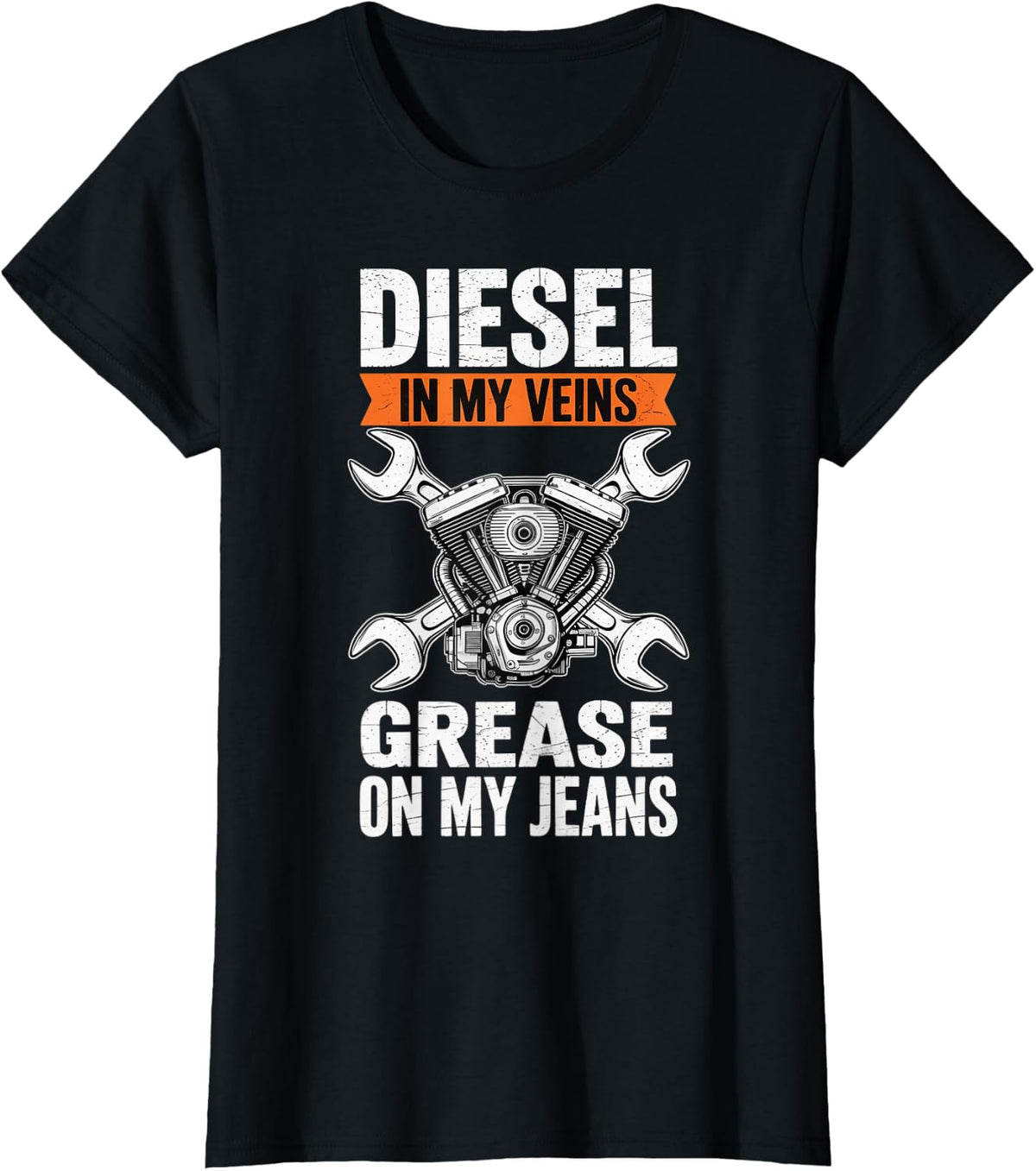 Diesel in My Veins Diesel Mechanic Engineer Car Mechanic T-Shirt - Black