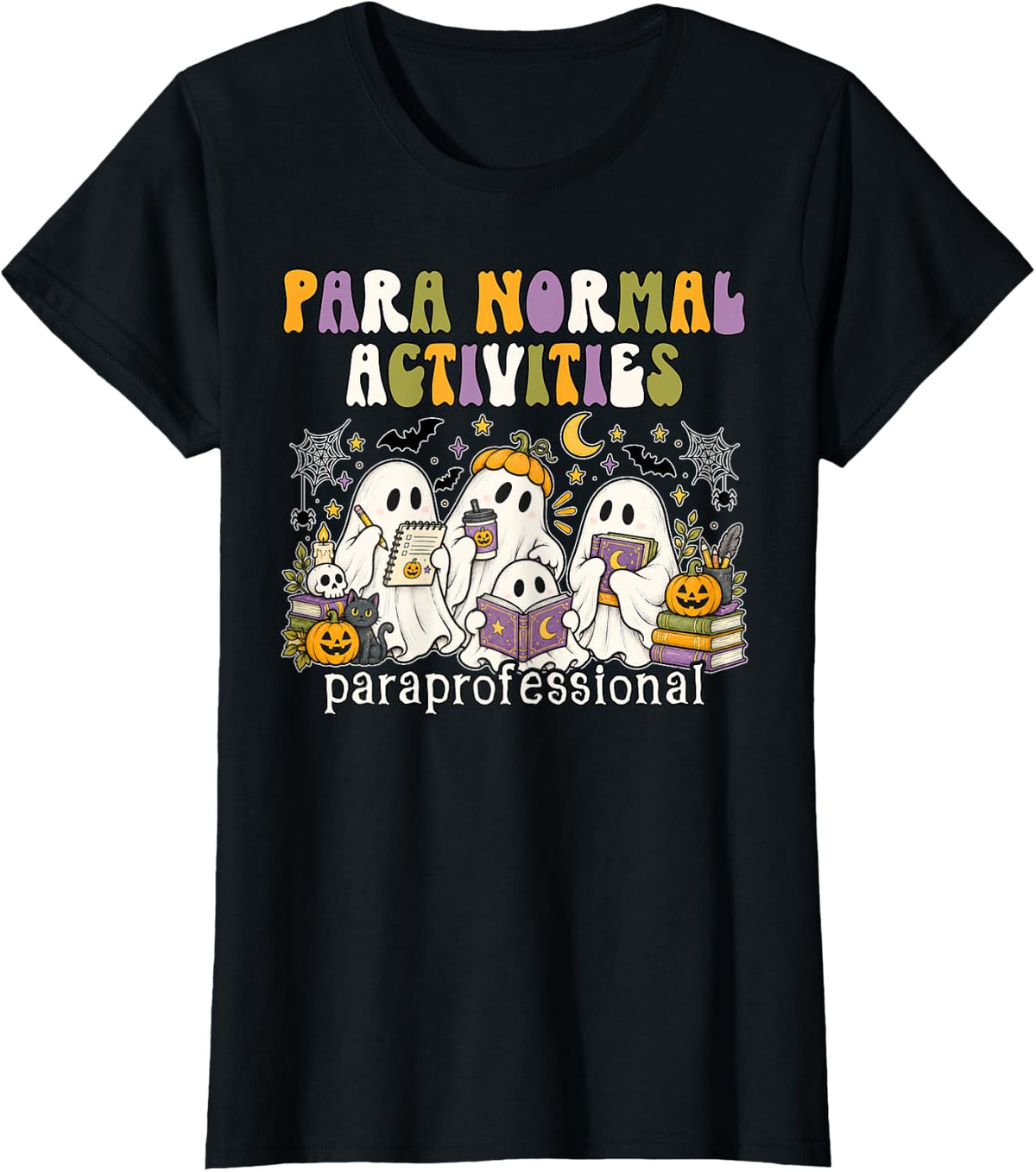 para Normal Activities Paraprofessional Funny Halloween T-Shirt - Black