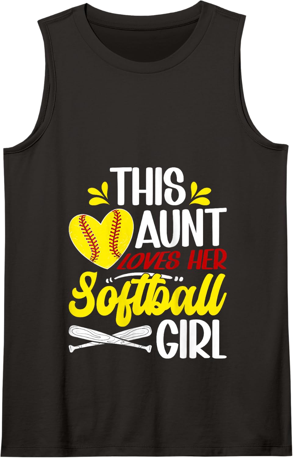 This Softball Aunt Of A Softball Player Auntie Tank Top - Black