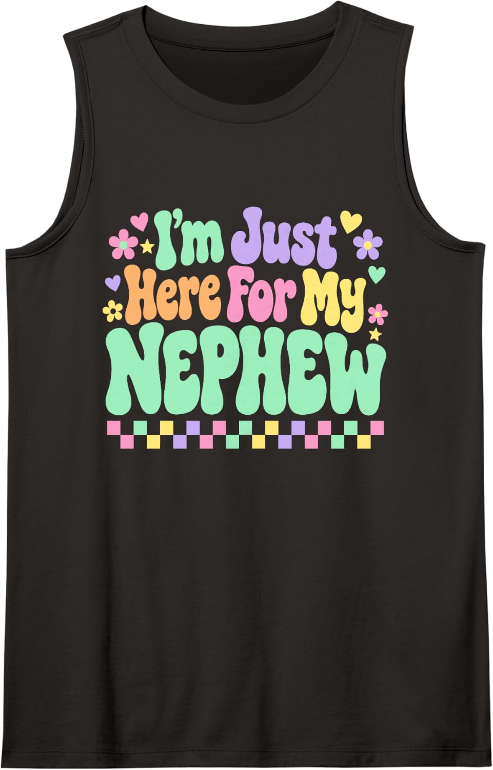 Women's I'm Just Here for My Nephew Proud Auntie Sleeveless Tank Top - Black