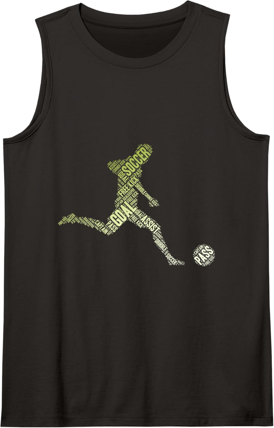 Soccer Player Typography Soccer Coach Soccer Ball Sleeveless Tank Top - Black