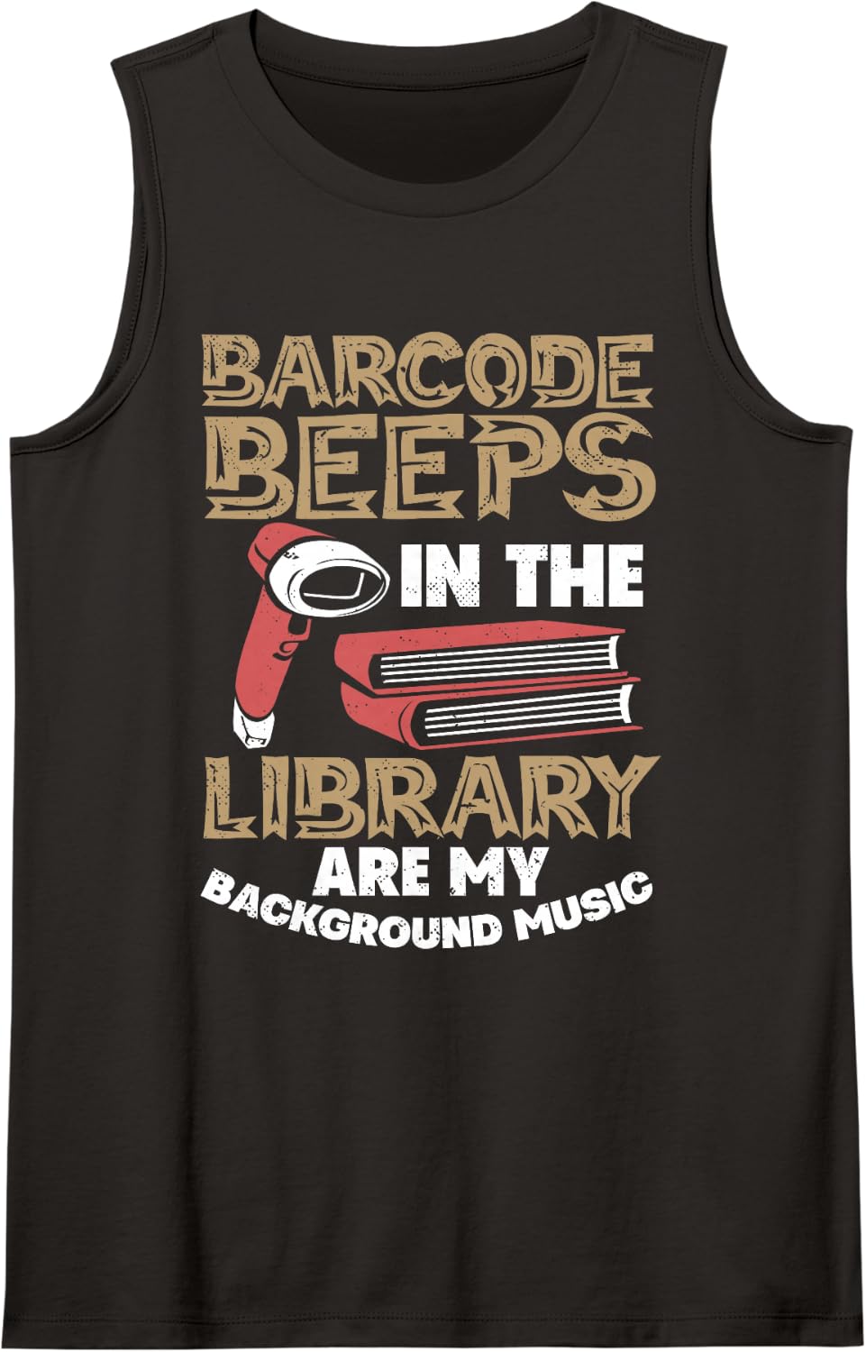 Library Assistant Barcode Beeps Library Staff Worker Tank Top - Black