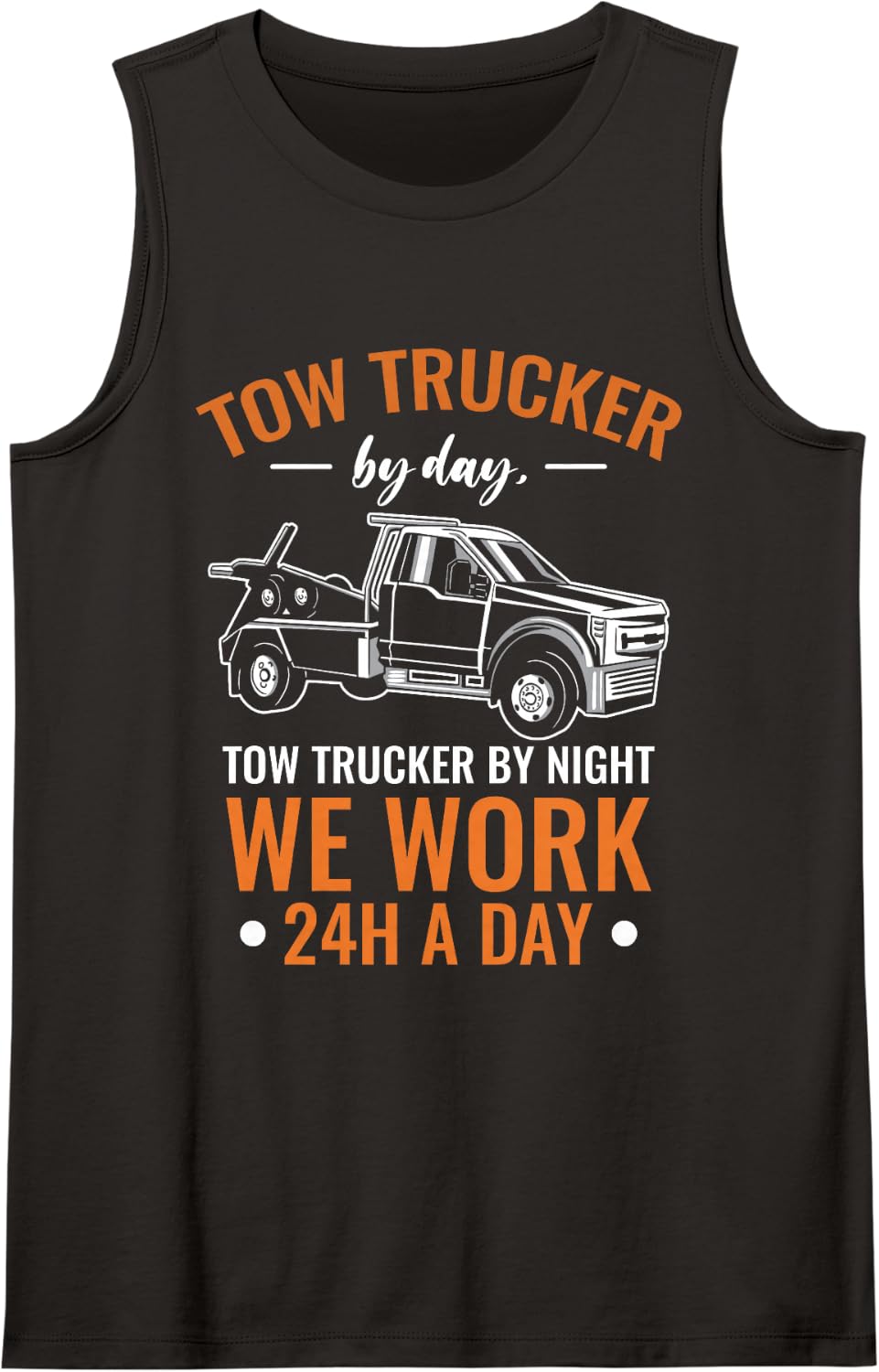 Tow Truck Driver Breakdown Lorry Trucker Sleeveless Tank Top - Black