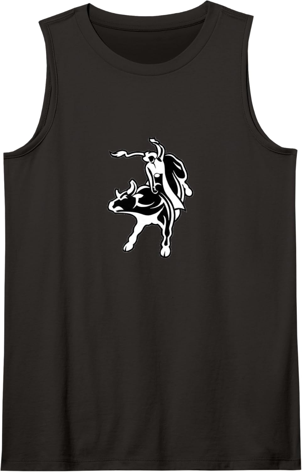 Bull Riding Rodeo Cowboy Sleeveless Tank Top - Black