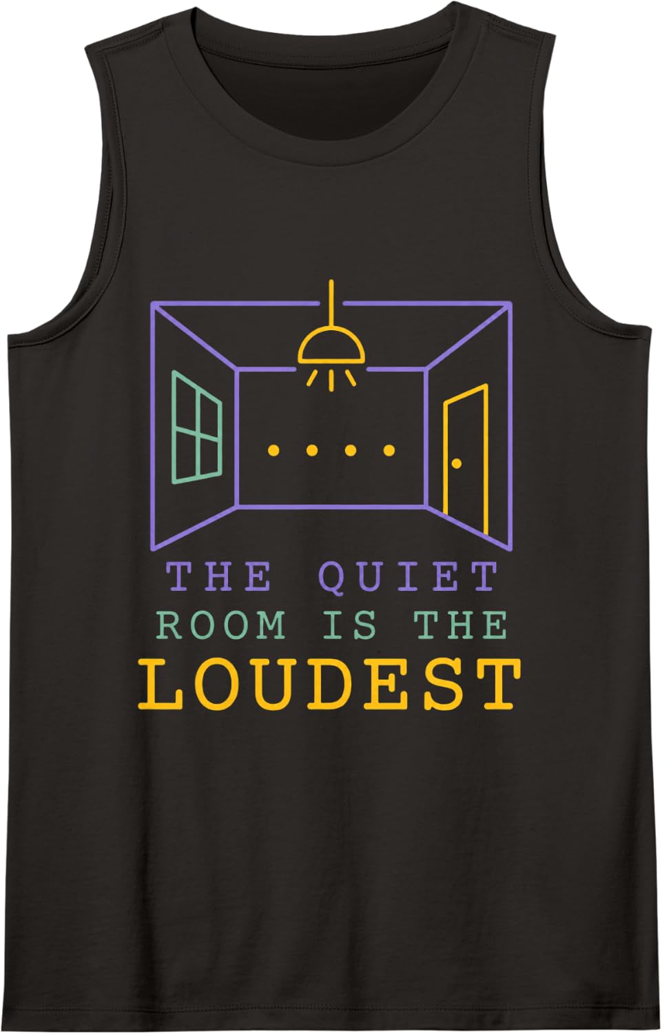 The Quiet Room is The Loudest ASL Teacher Sign Language Sleeveless Tank Top - Black