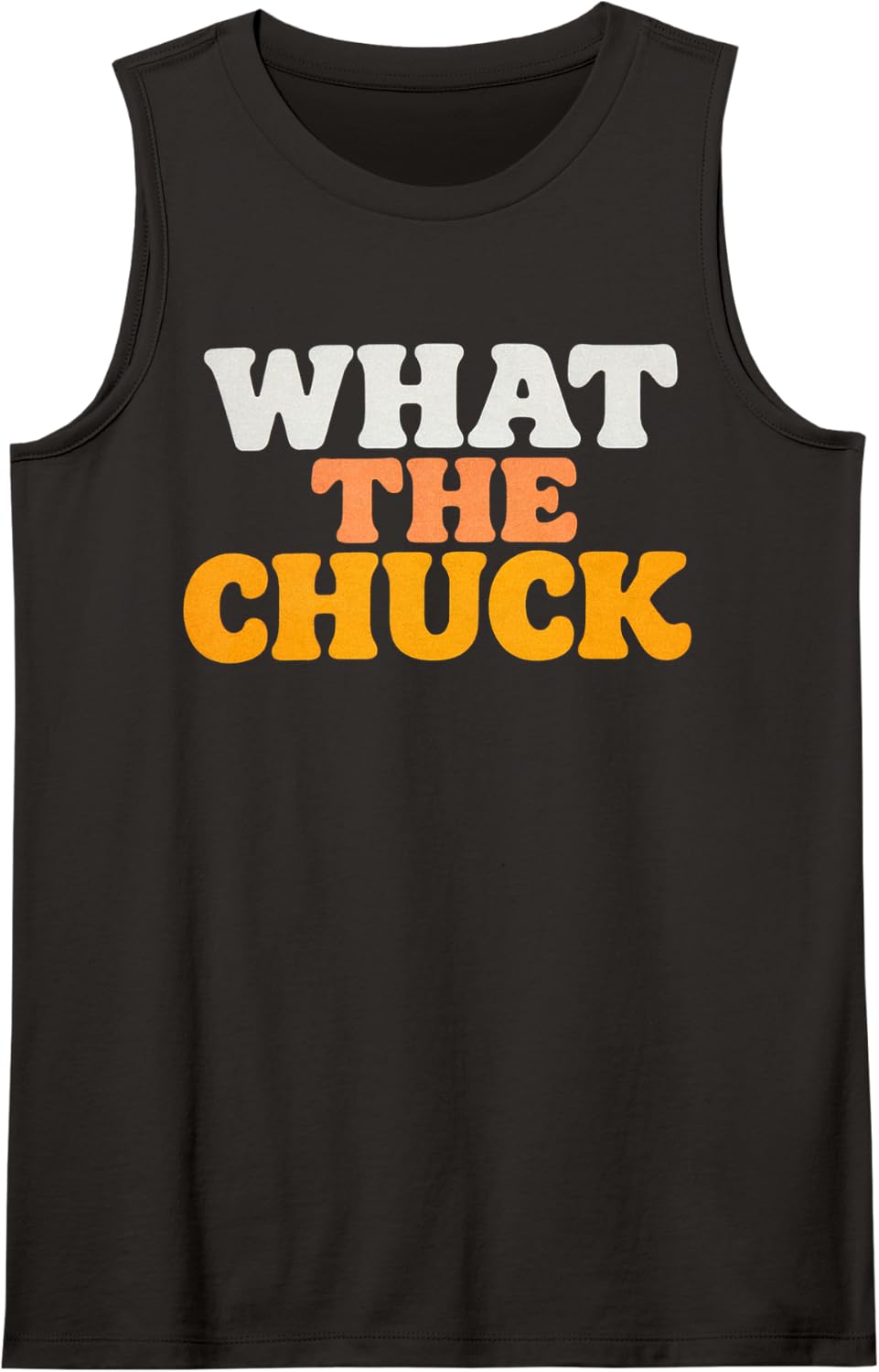 What The Chuck Weathered Retro Lettering Sleeveless Tank Top - Black