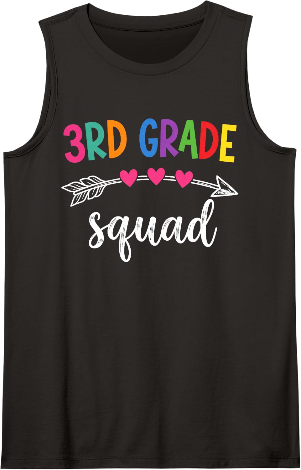 3rd Grade Squad First Grade Back to School Teacher Student Sleeveless Tank Top - Black
