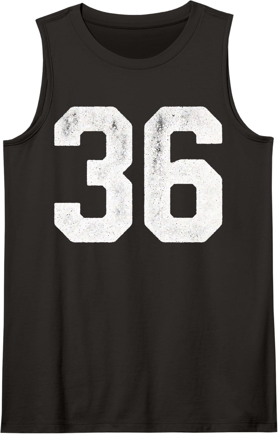 Number 36 Sports Team Player 36th Birthday Favorite Number Sleeveless Tank Top - Black