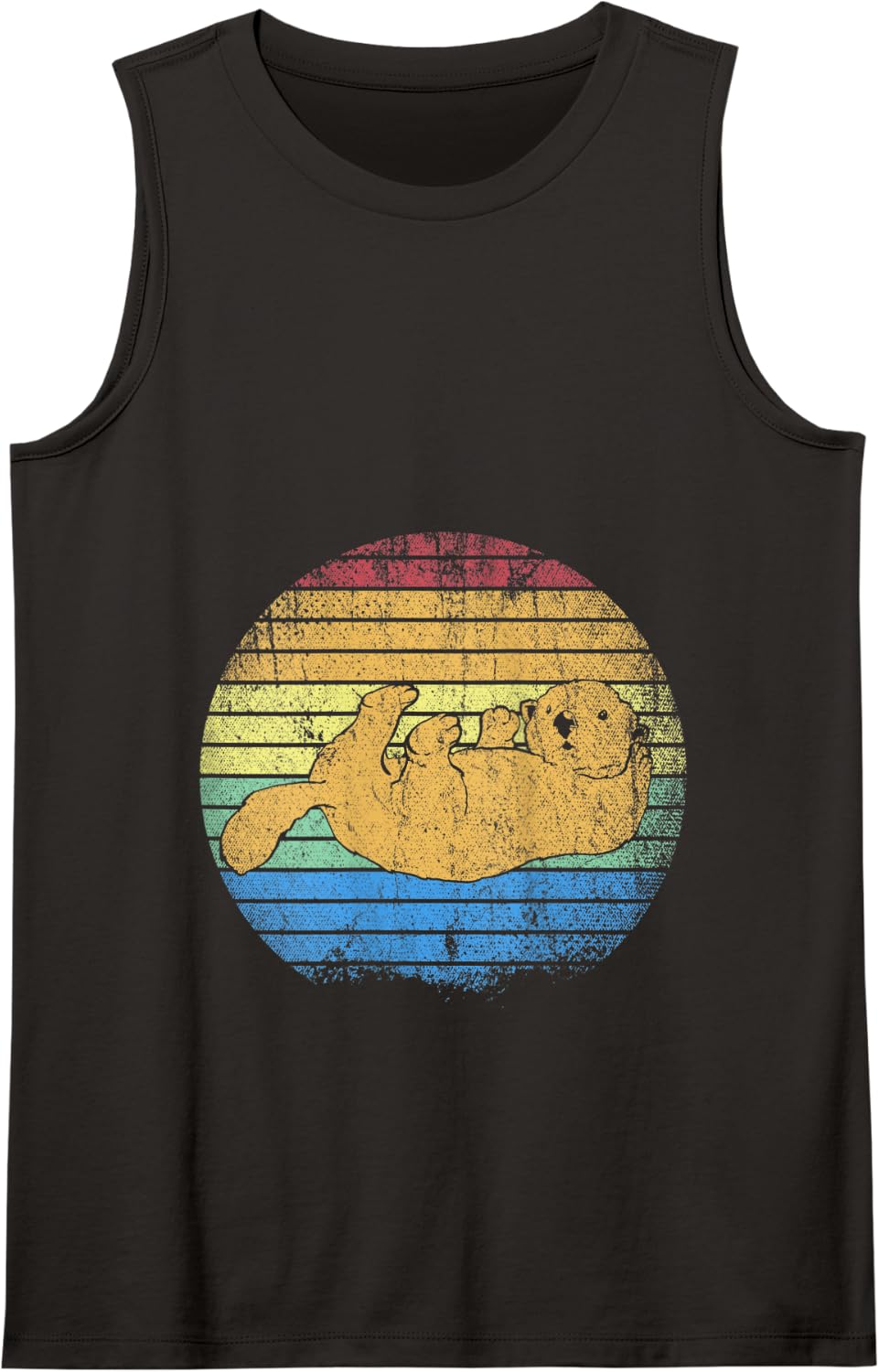 Retro Otter Tank Top - Black