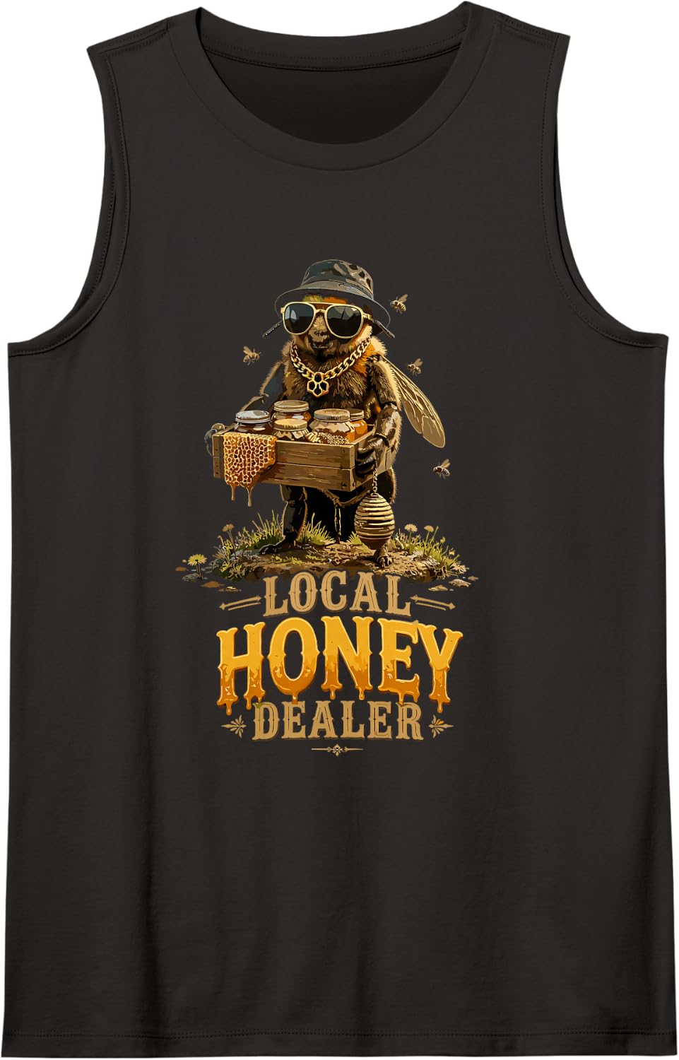 Local Honey Dealer Beekeeping Honey Bees Beekeeper Sleeveless Tank Top - Black