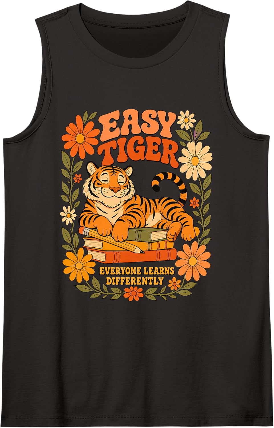 Teacher Sleeveless Tank Top - Black