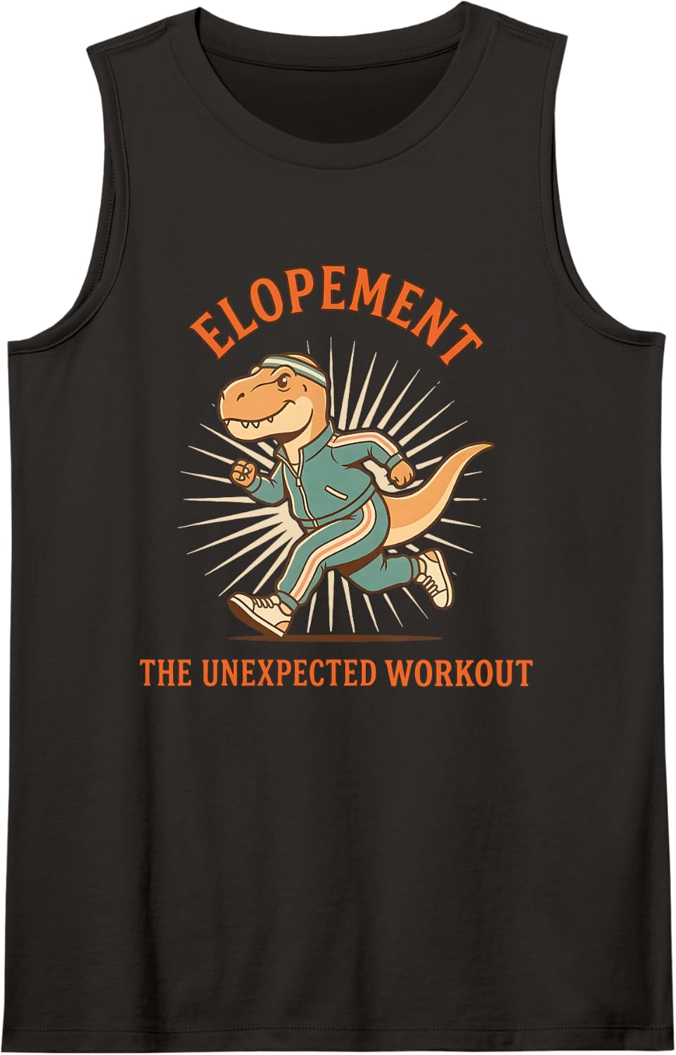 Elopement The Unexpected Workout Running Dino Autism SPED Tank Top - Black