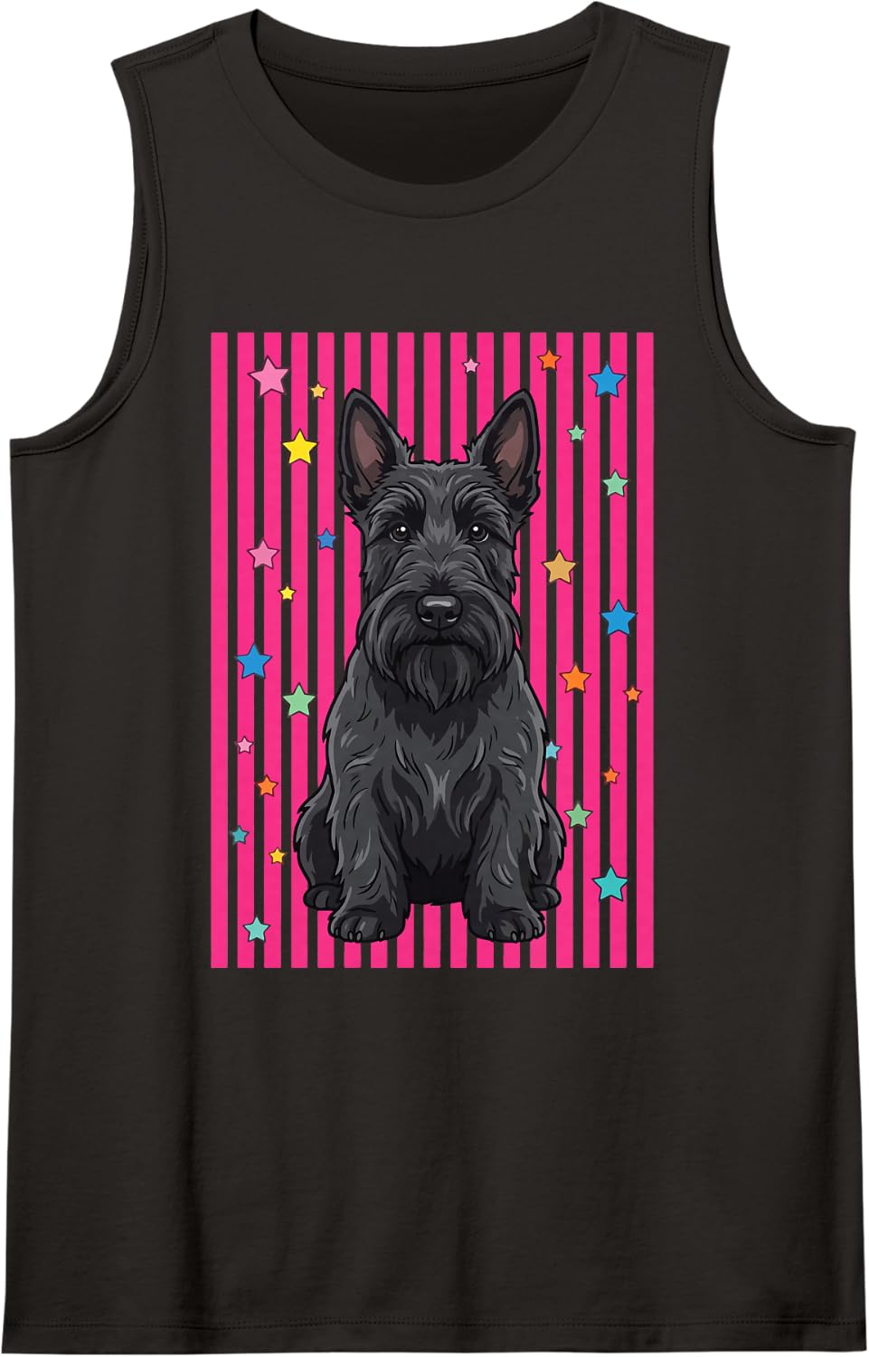 Scottish Terrier Summer Sleeveless Tank Top - Black