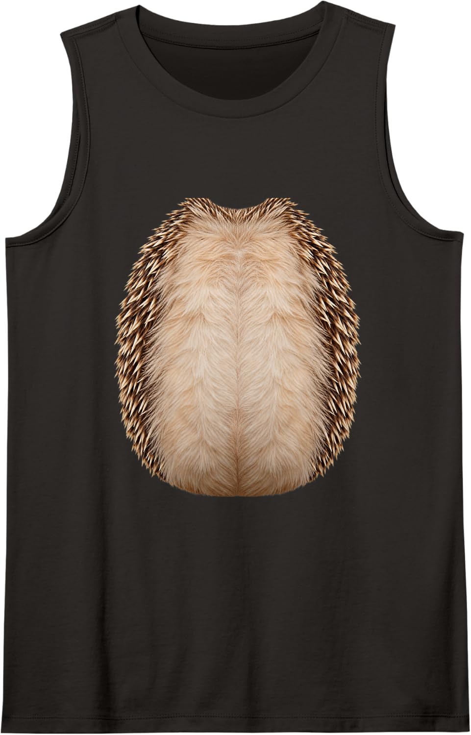 Hedgehog Belly Tummy Costume Realistic Spiny Hedgehog Body Sleeveless Tank Top - Black