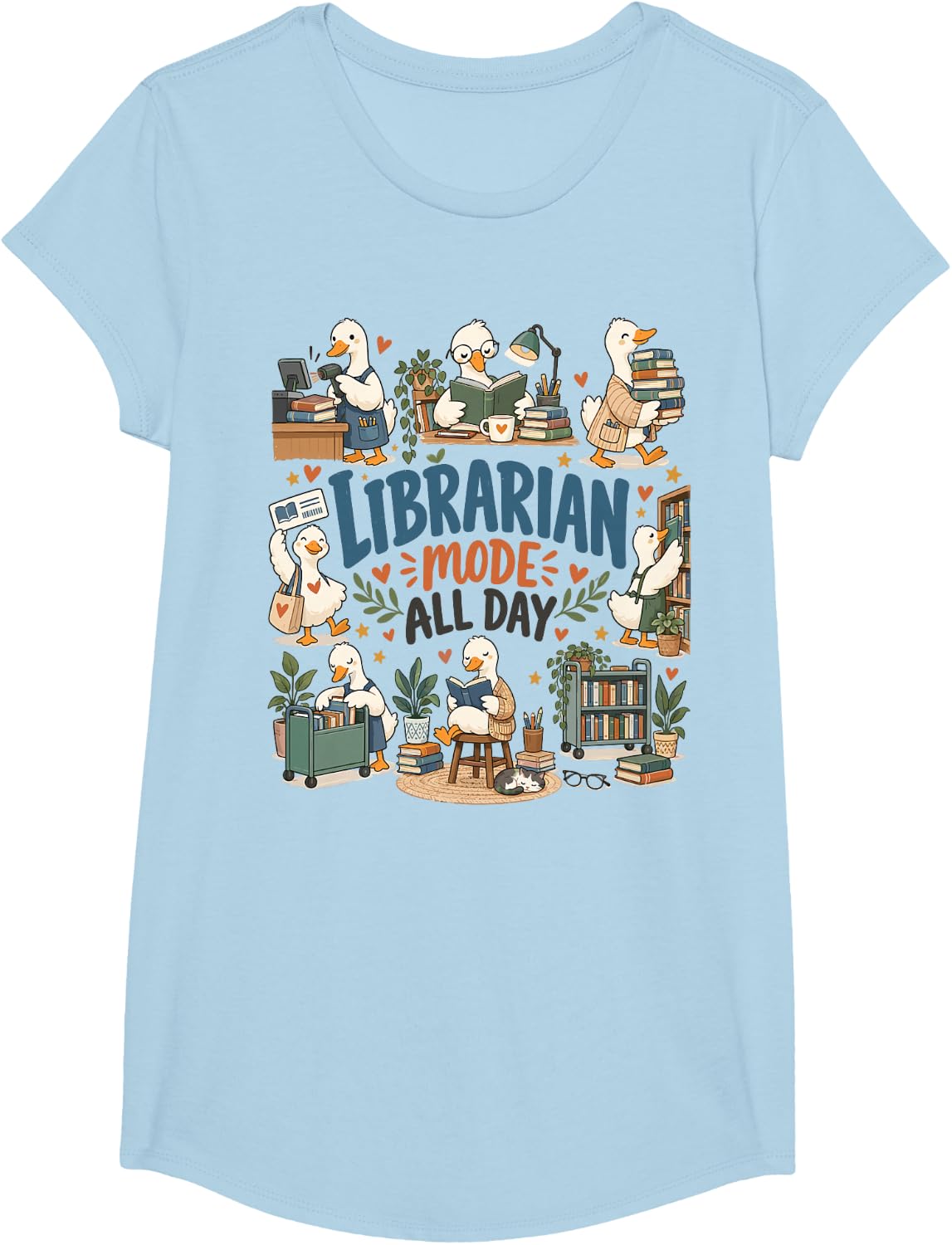 Funny Bookish Humor for Librarians, Readers, Library Lovers T-Shirt - Girls Baby Blue