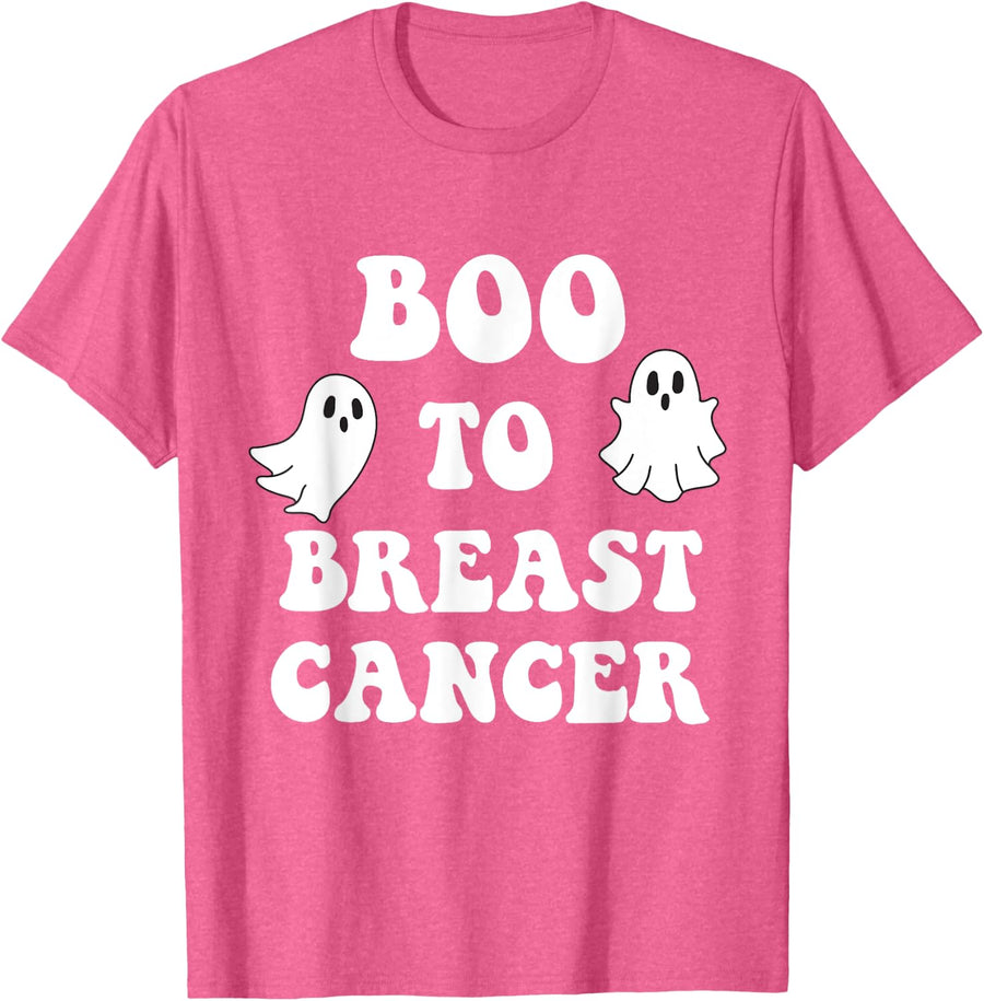 Boo to Breast Cancer Awareness Month Pink Ribbon Women T-Shirt - Pink Heather