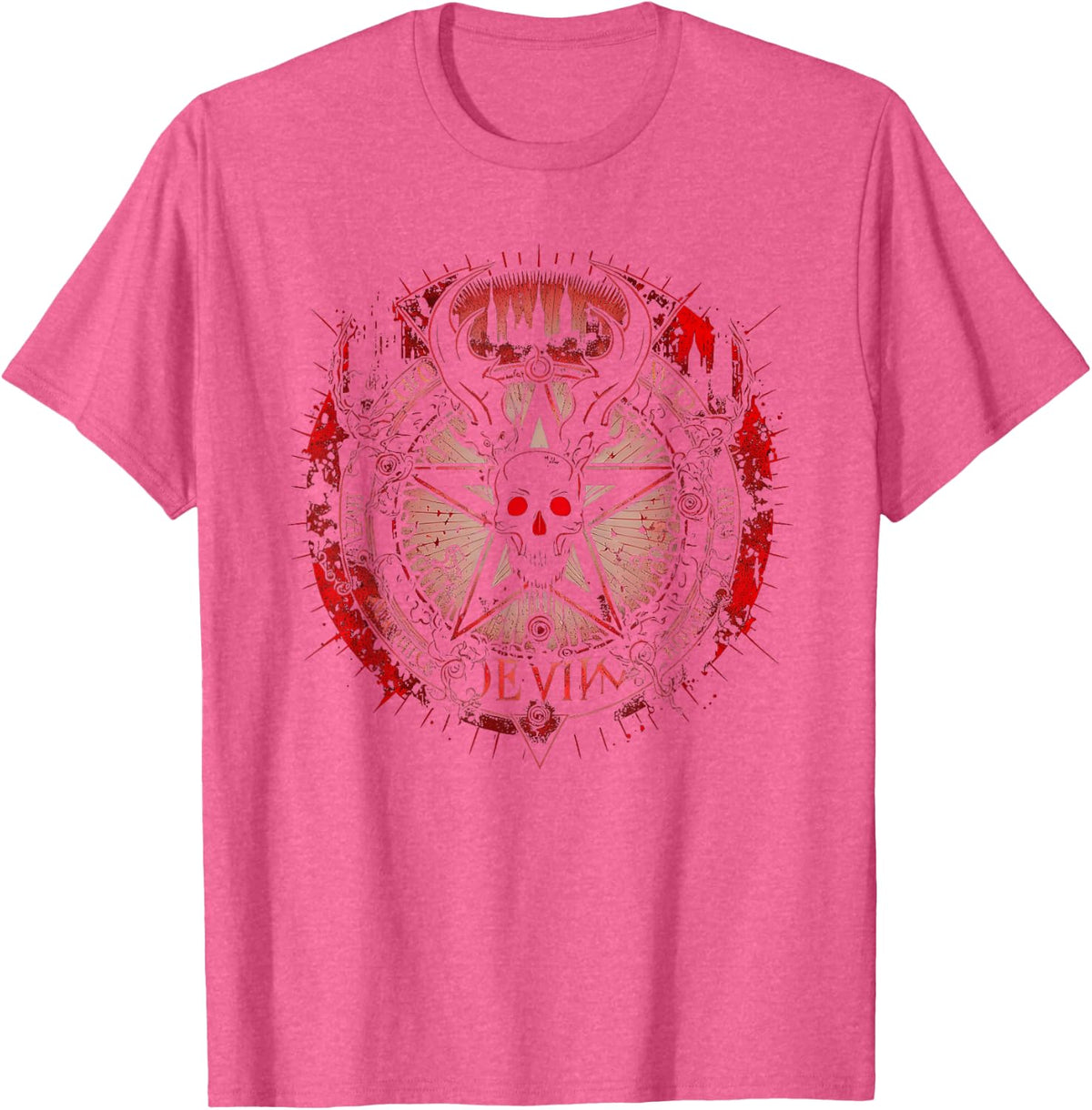 gothic aesthetic Occult Unholy grunge Emo Punk Satanic T-Shirt - Pink Heather