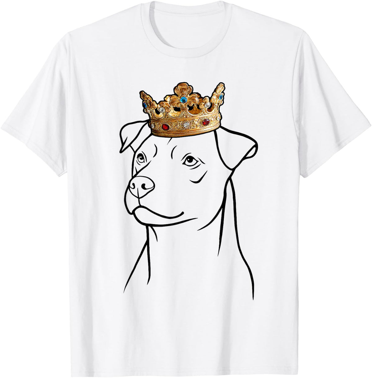 Patterdale Terrier Dog Wearing Crown T-Shirt - White