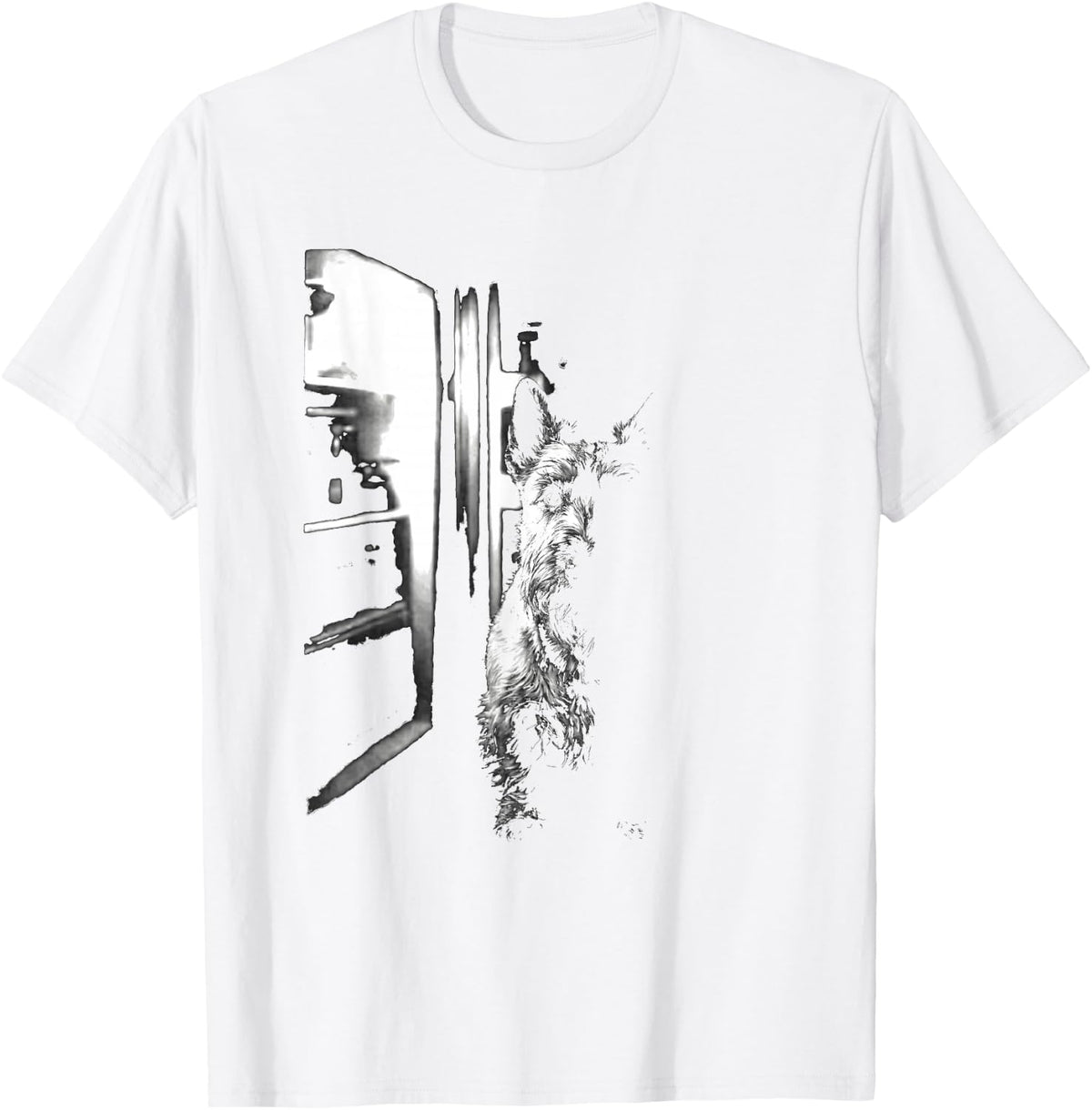Scottish Terrier Funny Night Fridge T-Shirt - White